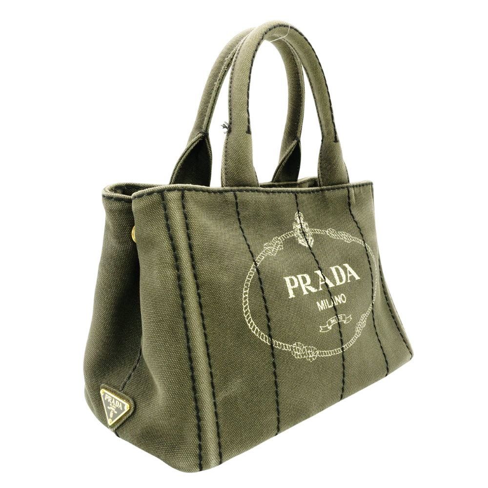 プラダ PRADA カナパ ハンドバッグ カーキ 2way キャンバス クロス