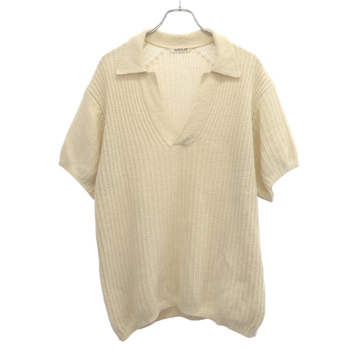 AURALEE オーラリー 23SS BRUSHED COTTON WOOL RIB KNIT SKIPPER POLO