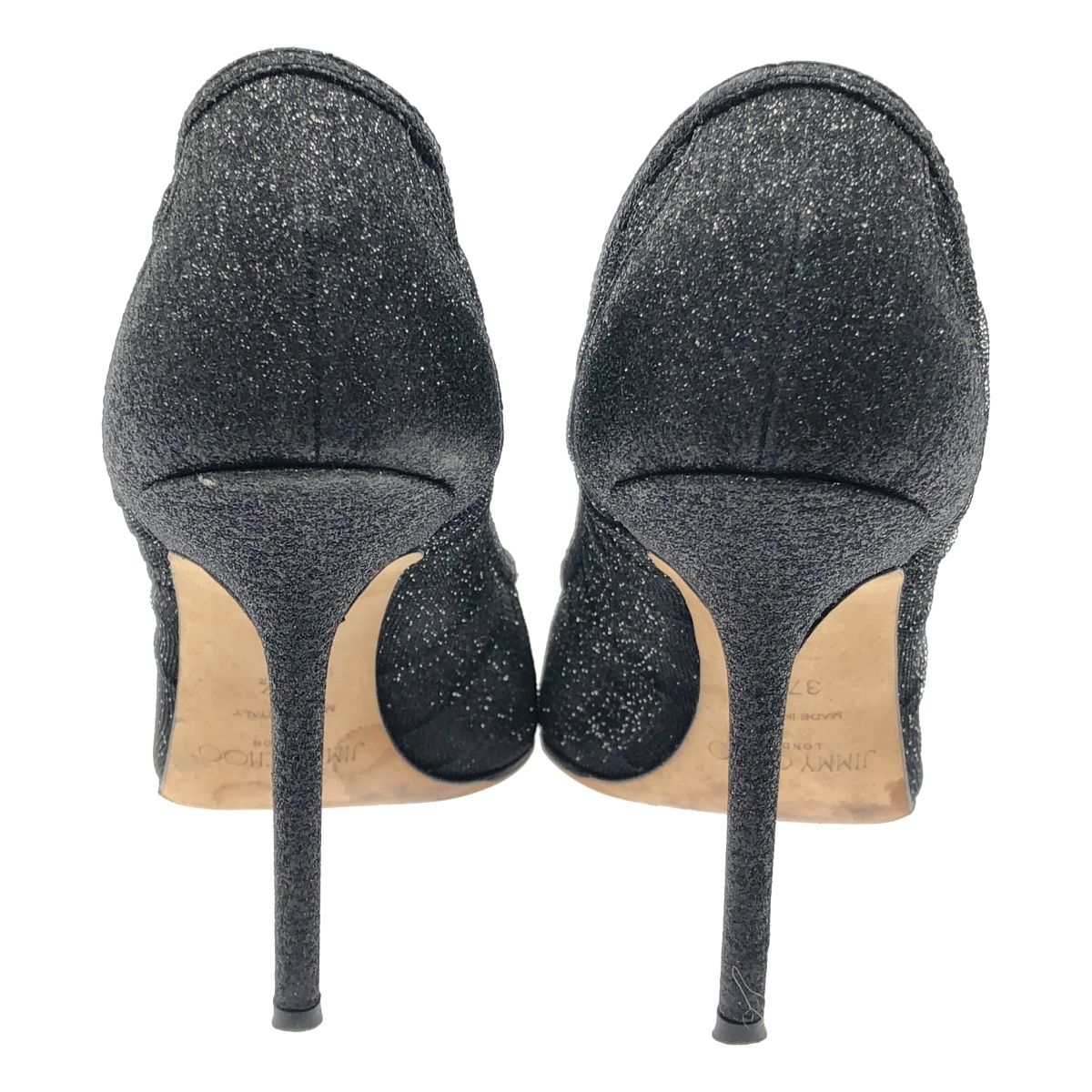 JIMMY CHOO ジミーチュウ　パンプス　ヒール　37 JIMMY CHOO ジミー チュウ ラメメッシュヒールパンプス ブラック 37 1