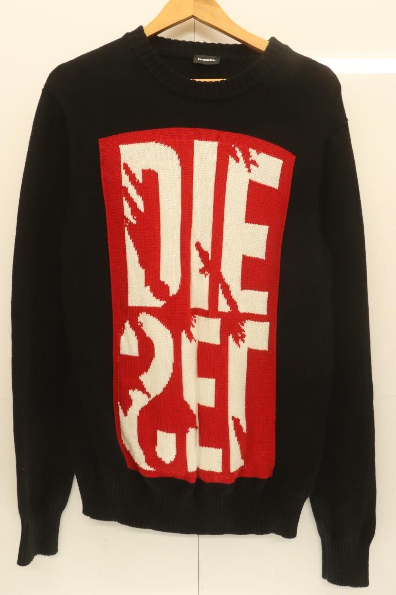美品 DIESEL ディーゼル M-Arita ロゴリブニット セーター 赤 ニット ディーゼル ロゴ DIESEL ディーゼル ニット M-VALARI A15328