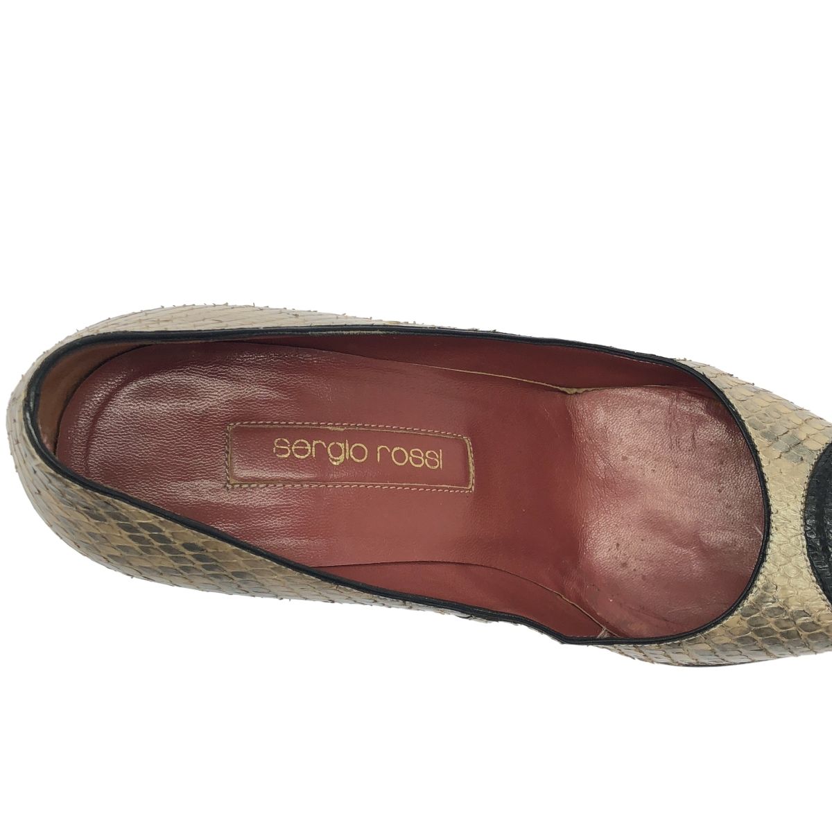 sergio rossi セルジオ ロッシ パイソンレザーパンプス ゴールド 36