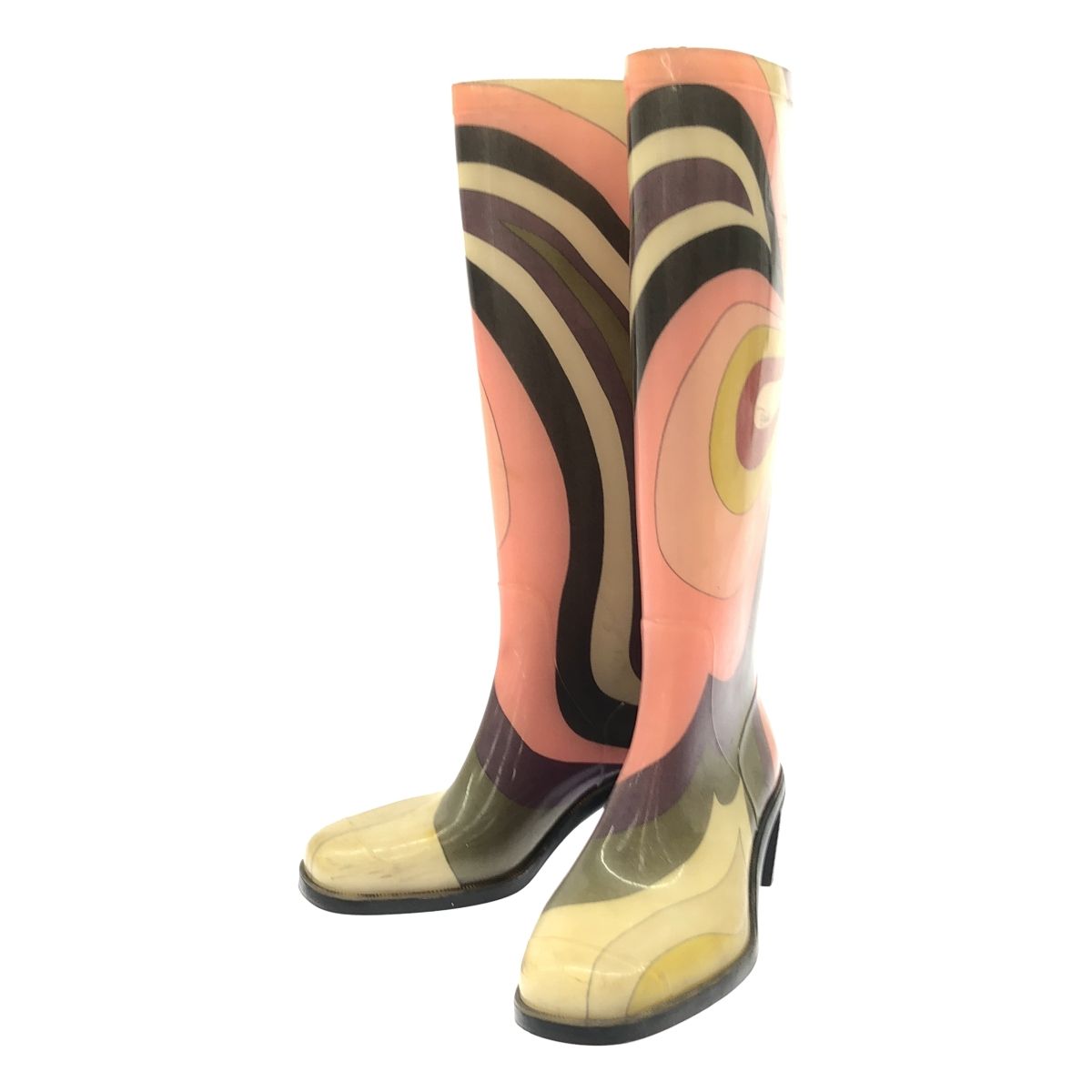 EMILIO PUCCI エミリオプッチ ヒールレインブーツ ピンク 37 - メルカリ
