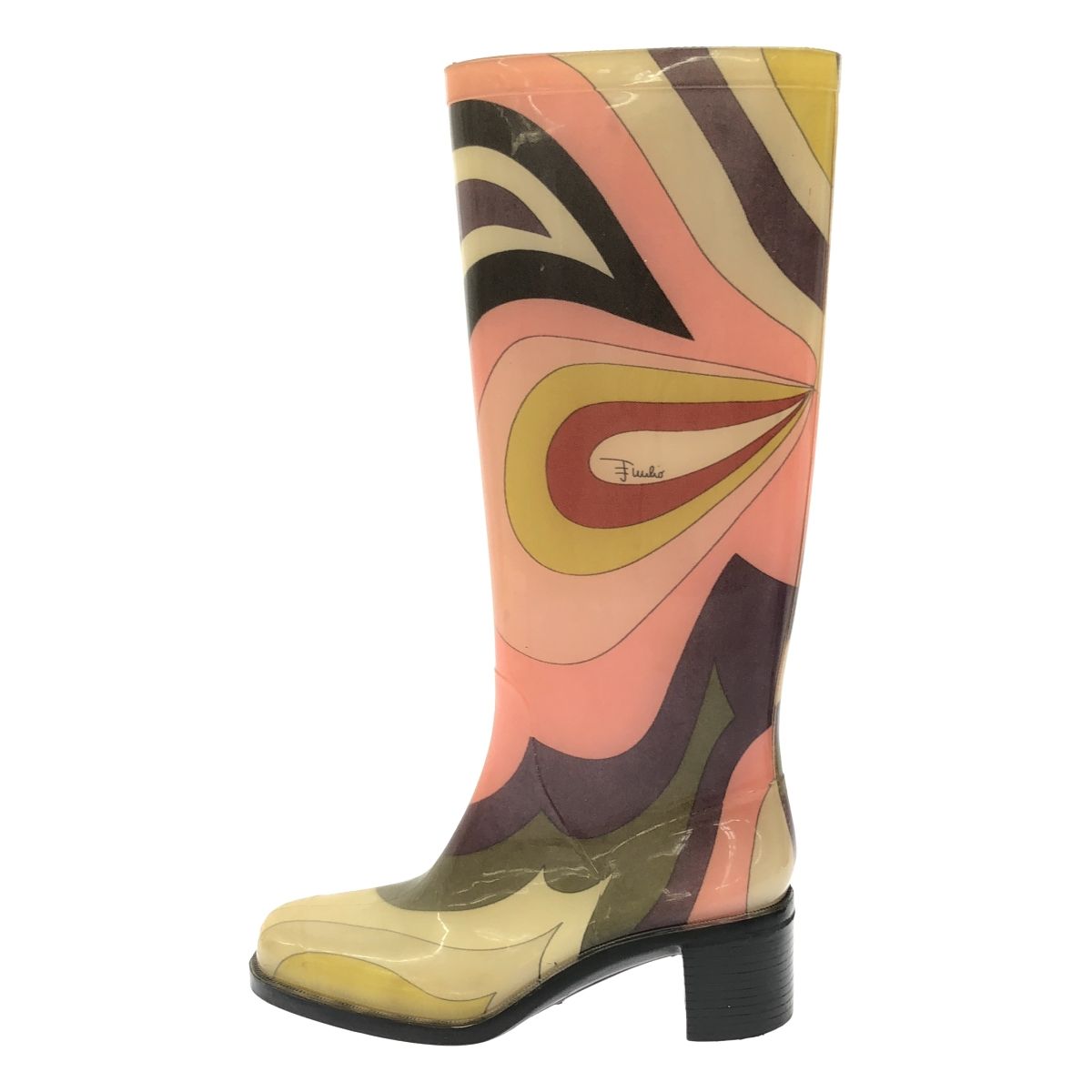 EMILIO PUCCI エミリオプッチ ヒールレインブーツ ピンク 37 - メルカリ