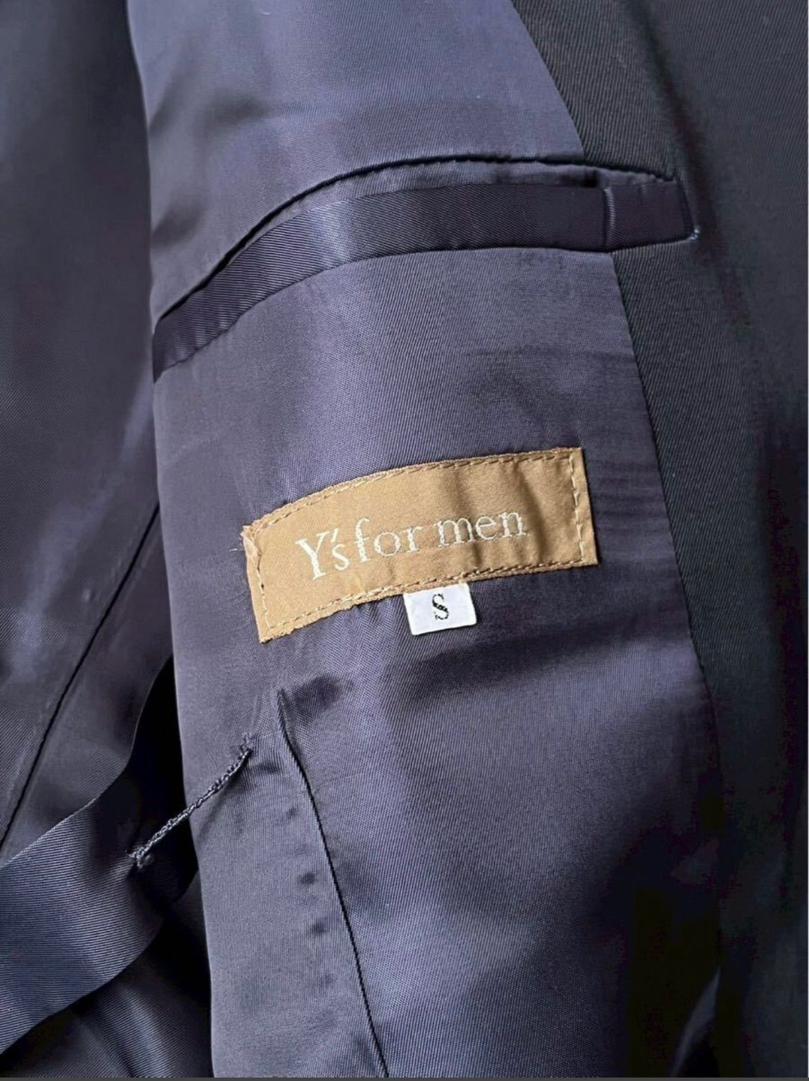 90s Y's for men ウールギャバジン ダブル ジャケット / S ブラック