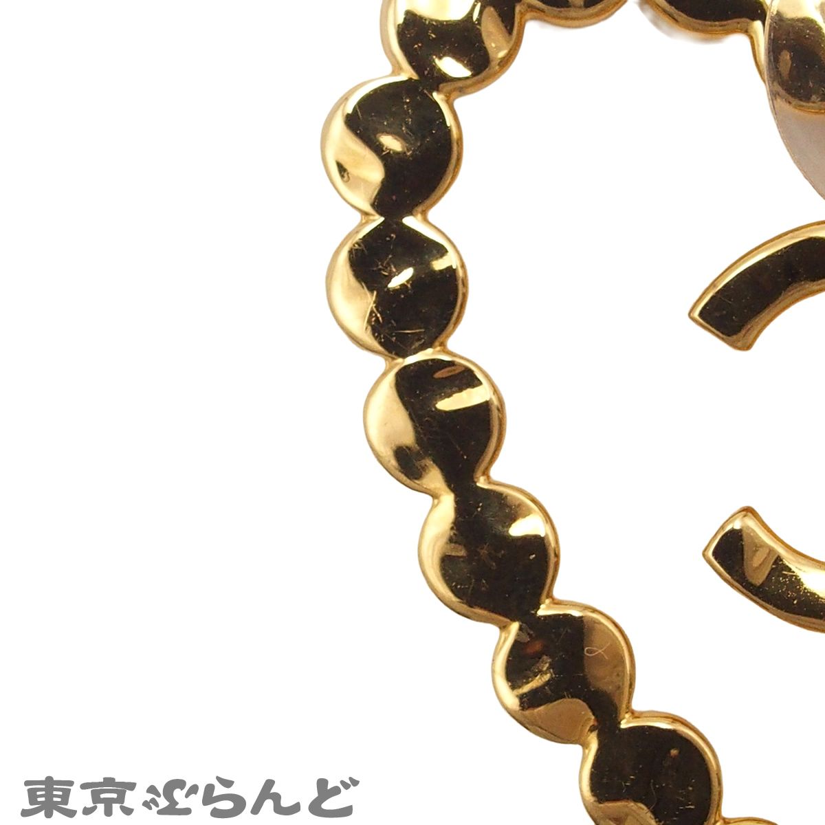 シャネル CHANEL ピアス ハート ココマーク ゴールド メタル ライン 