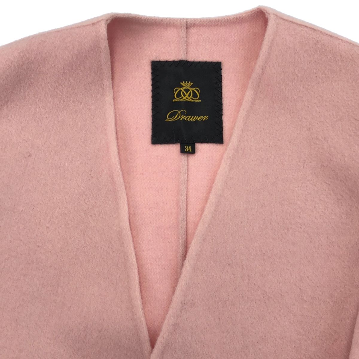 Drawer ドゥロワー ウールカシミヤメランジケヌキVネックコート 6525