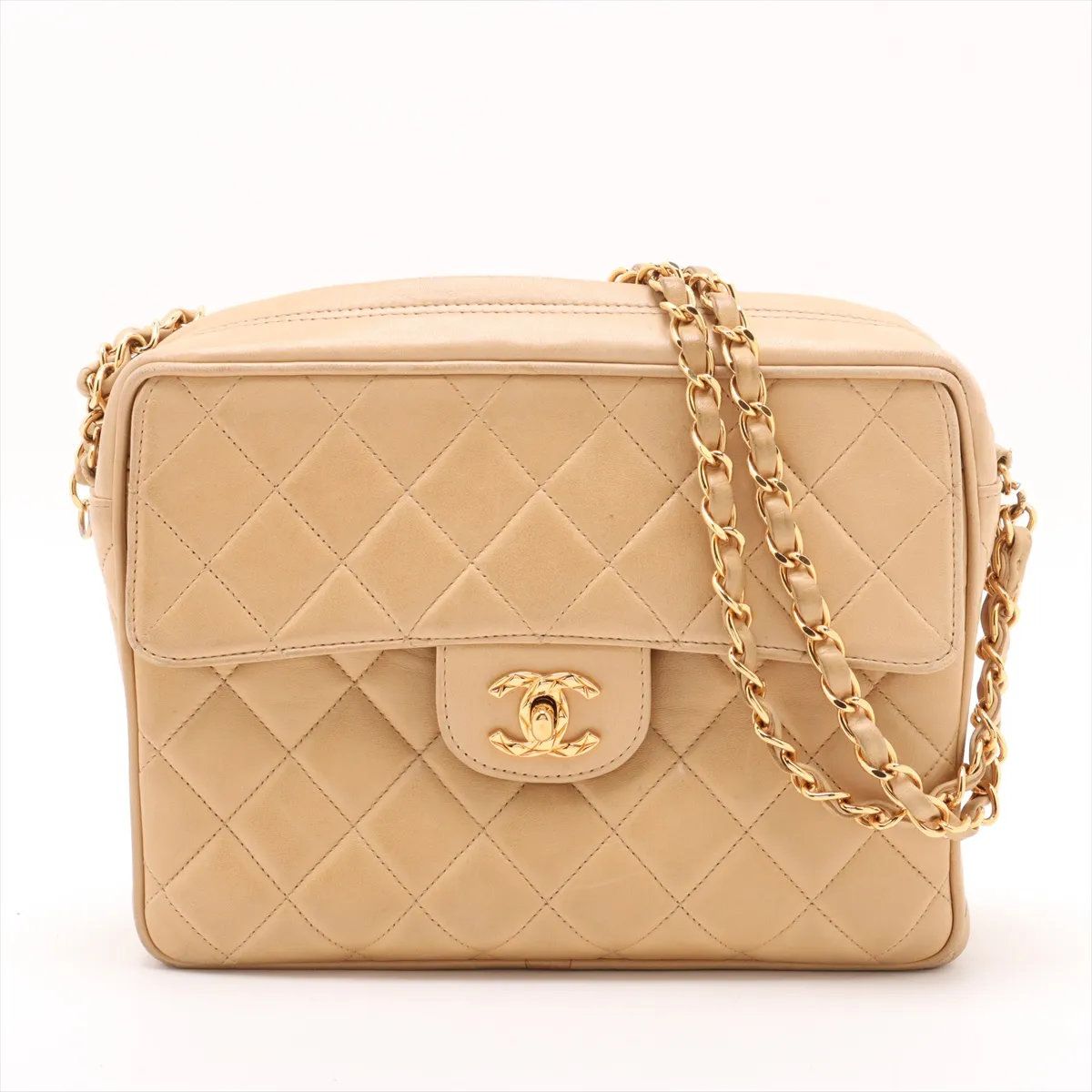 美品 シャネル シリアルシール付 ミニマトラッセ ラムスキン レザー