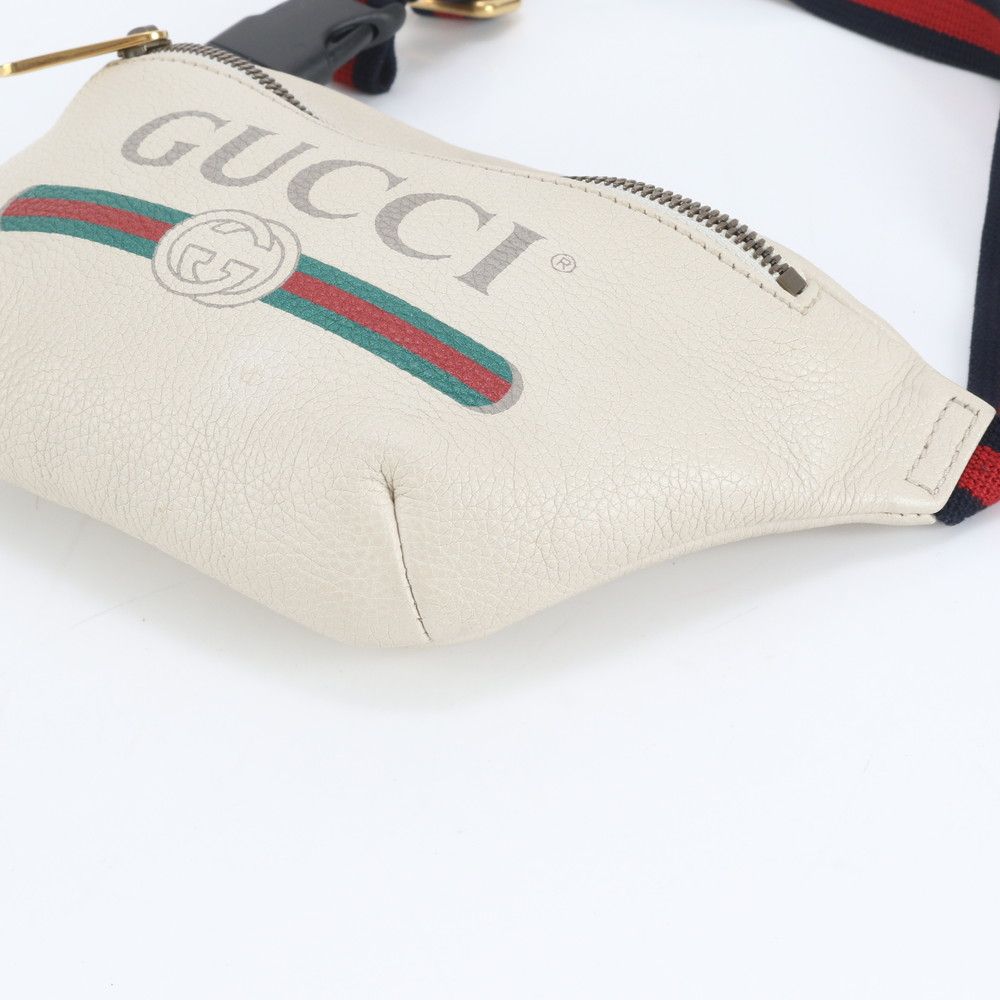 極美品 グッチ シェリー ライン プリント スモール ベルト 527792