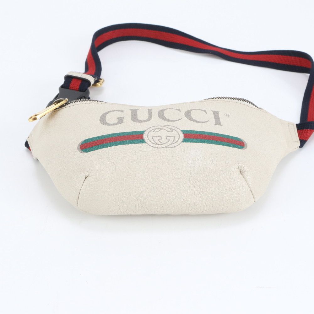 極美品 グッチ シェリー ライン プリント スモール ベルト 527792