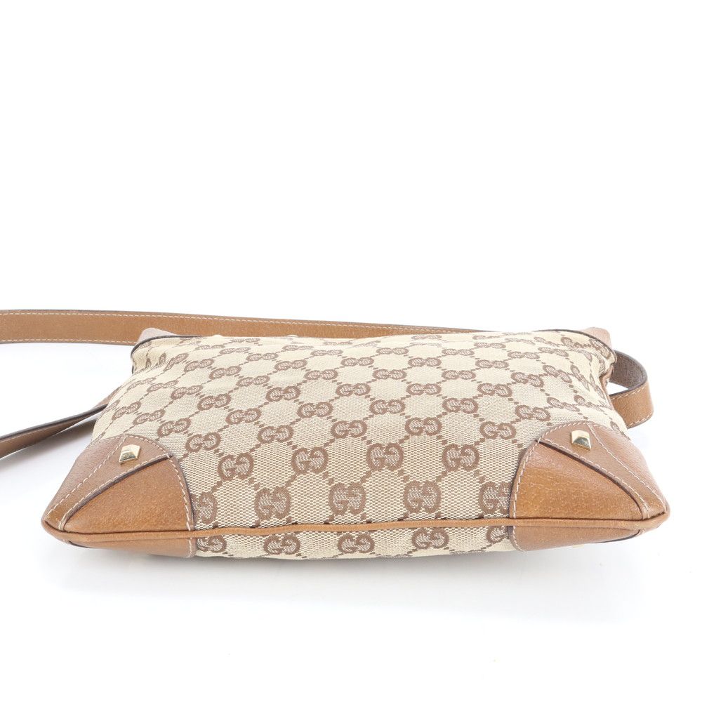 極美品 グッチ GG キャンバス スタッズ 120893 レザー ショルダー