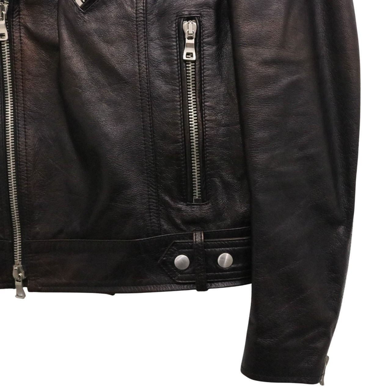 中古A】BALMAIN バルマン 46 メンズ ダブル ライダースジャケット