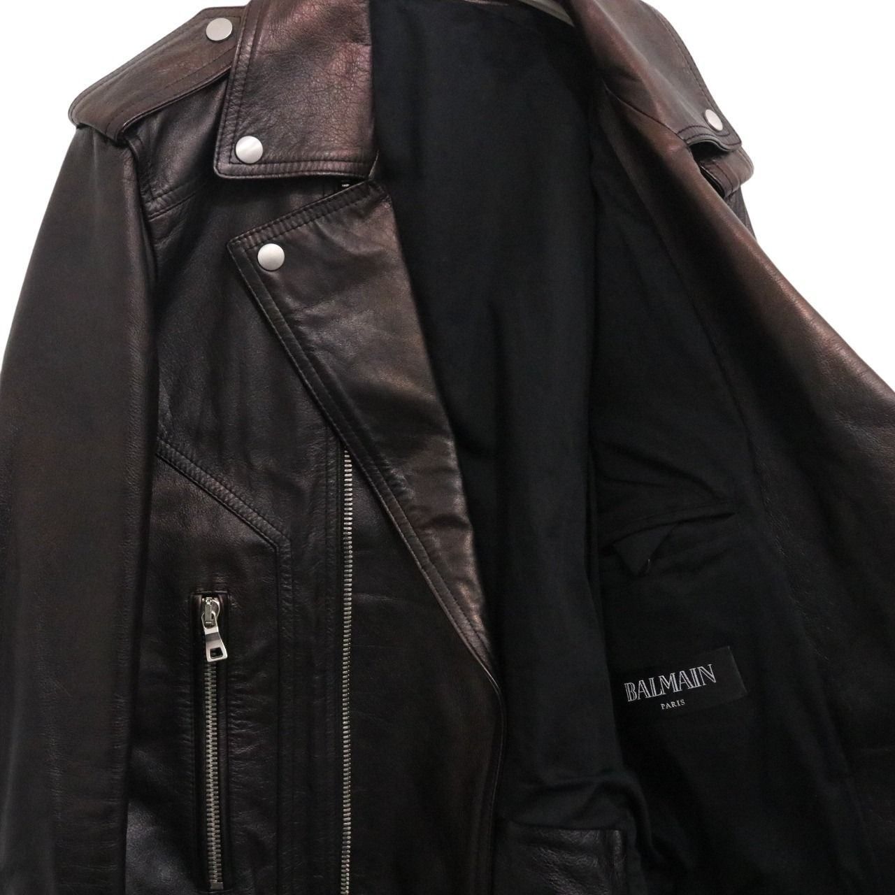 中古A】BALMAIN バルマン 46 メンズ ダブル ライダースジャケット