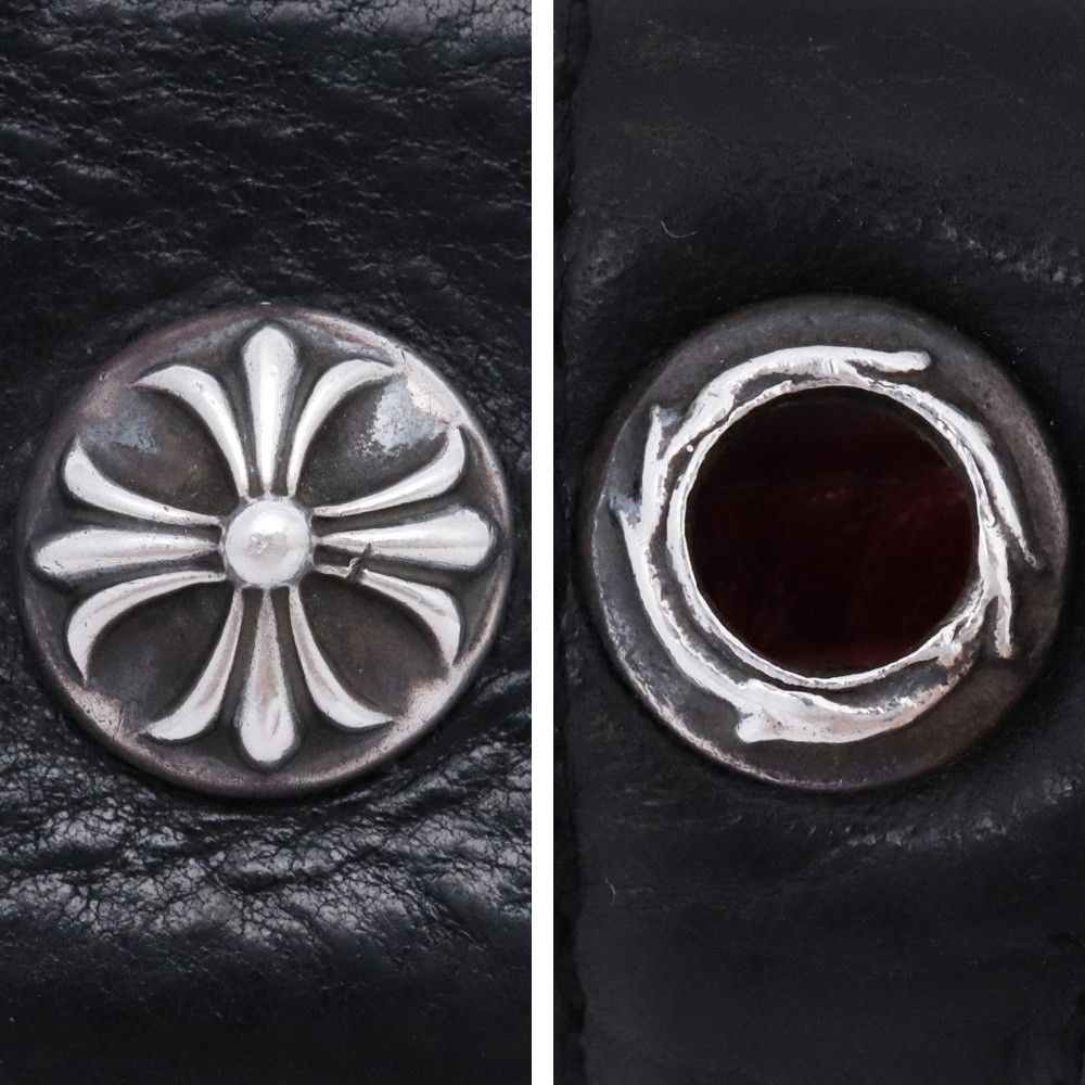 CHROME HEARTS ウェーブノベルティウォレット クロスボールボタン