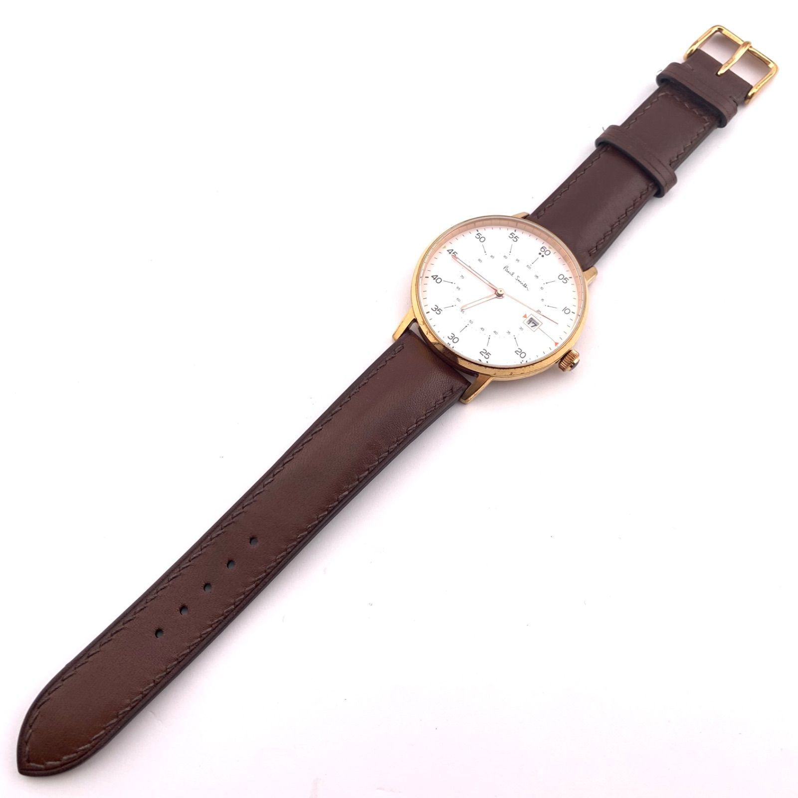 中古】Paul Smith 1007 アナログ腕時計 ホワイト/ブラウン - メルカリ