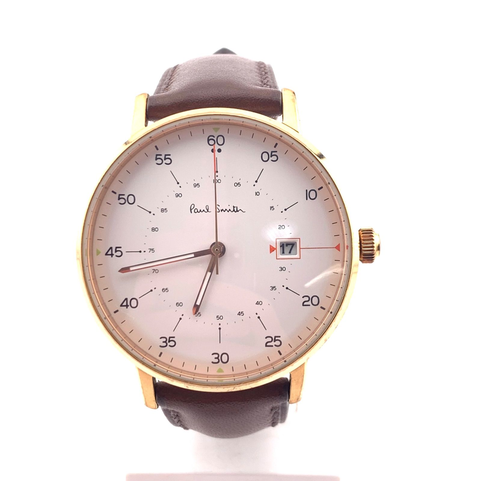 中古】Paul Smith 1007 アナログ腕時計 ホワイト/ブラウン - メルカリ