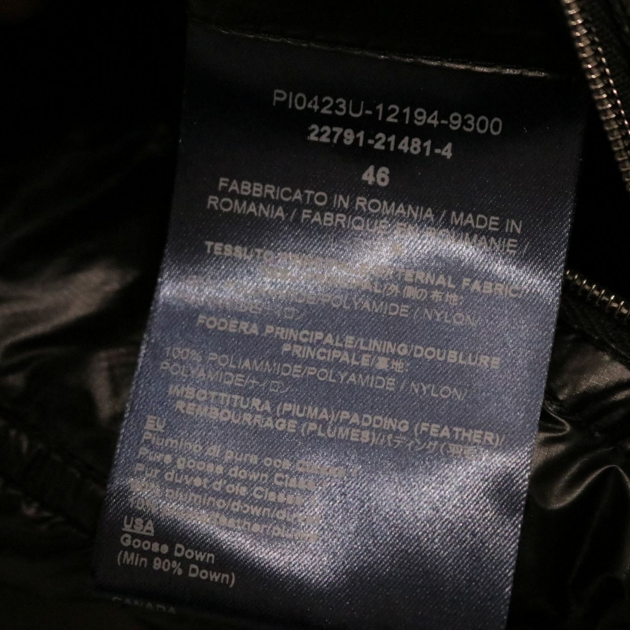 中古B】HERNO ヘルノ 46 メンズ ダウンジャケット 5 denier Nylon Down