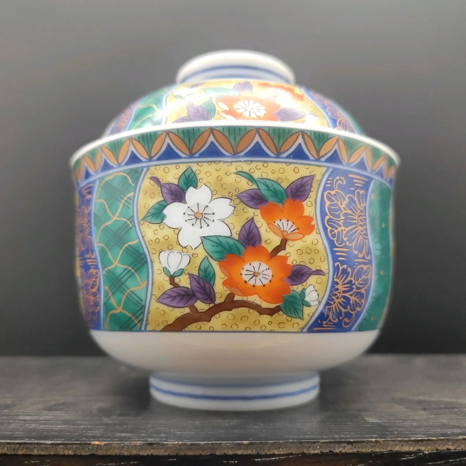 美濃焼 南山窯 御碗揃 3客 山茶花 牡丹 花祥瑞 小丼 蒸し碗 煮物碗