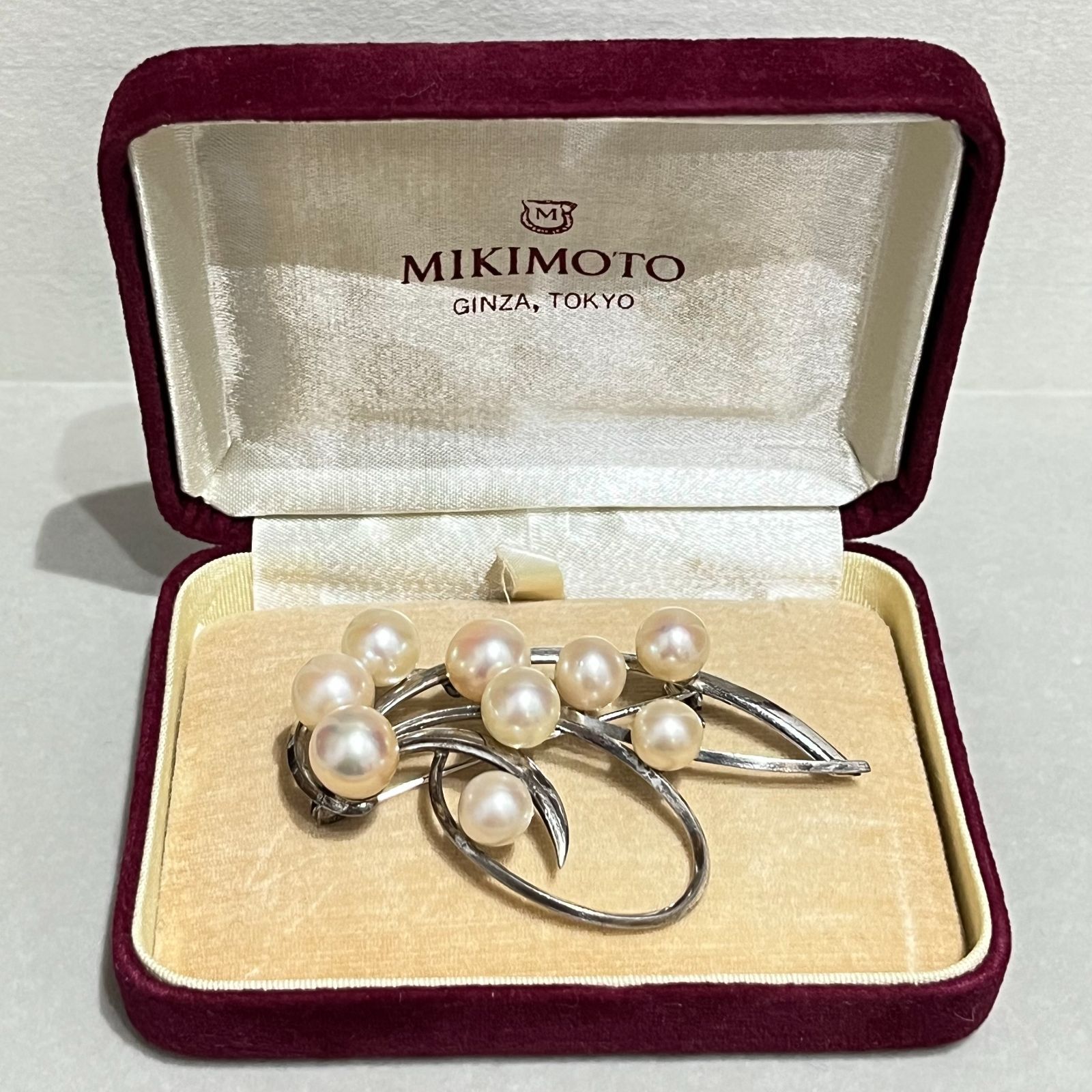 ミキモト アコヤパール シルバーブローチ パール9粒 / MIKIMOTO アコヤ