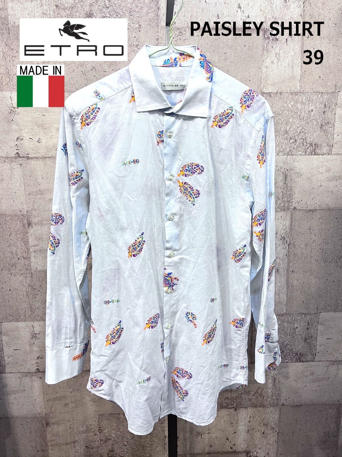 イタリア製 ETRO ペイズリー柄 長袖シャツ 39 エトロ 刺繍 - メルカリ