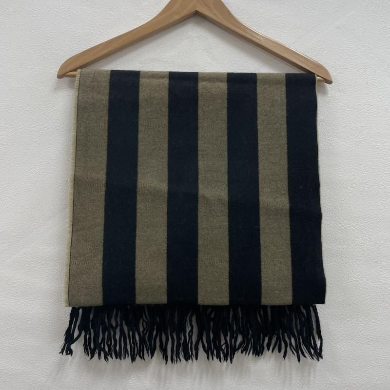 フェンディ ズッカ柄 チェック フリンジ ウール マフラー イタリア製