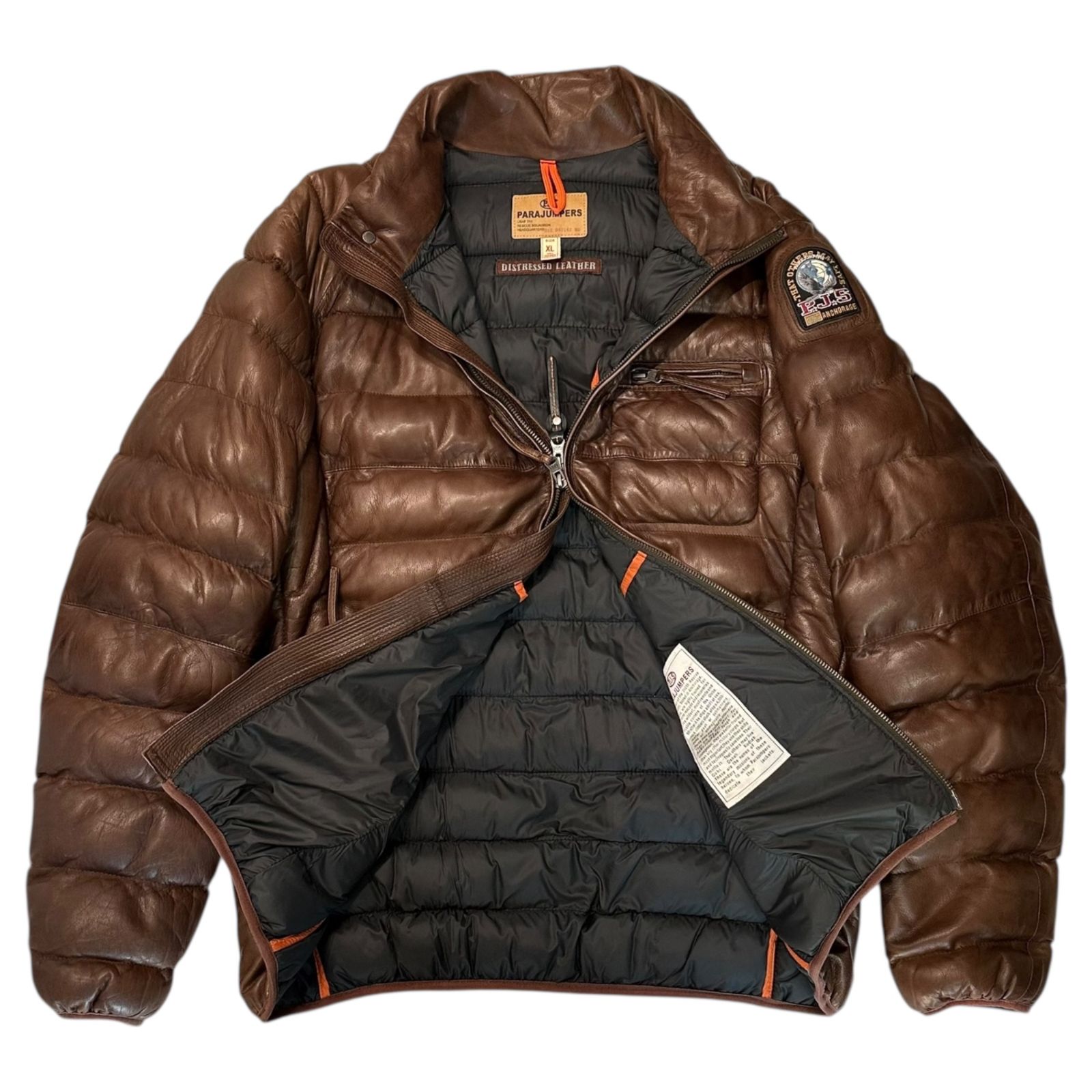 PARAJUMPERS(パラジャンパーズ) Lamb Leather Quilted Padded Jacket 