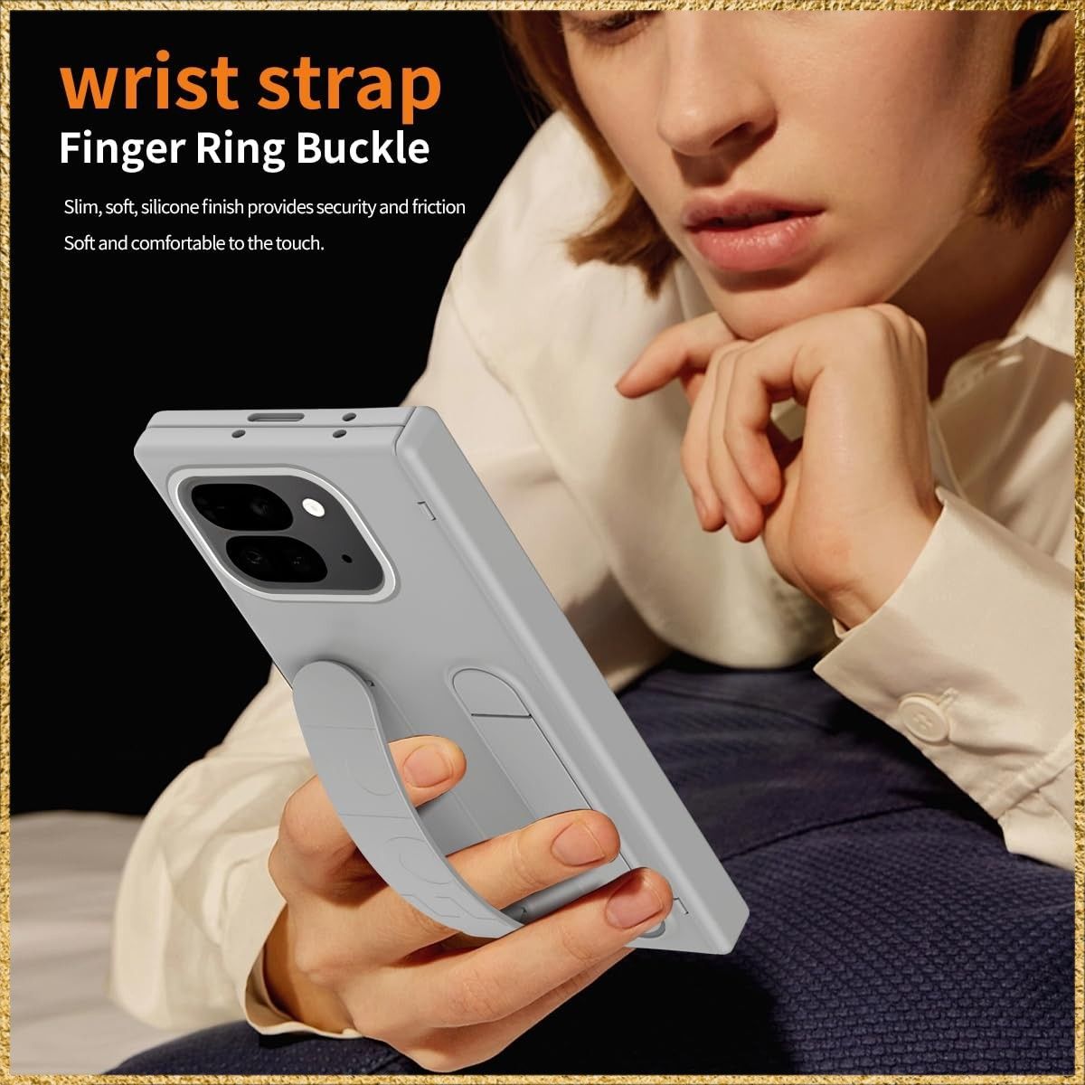 ☆送料無料☆Color:チタン灰 GG Pxl 9 Pro Foldのケース 手帳型 強化