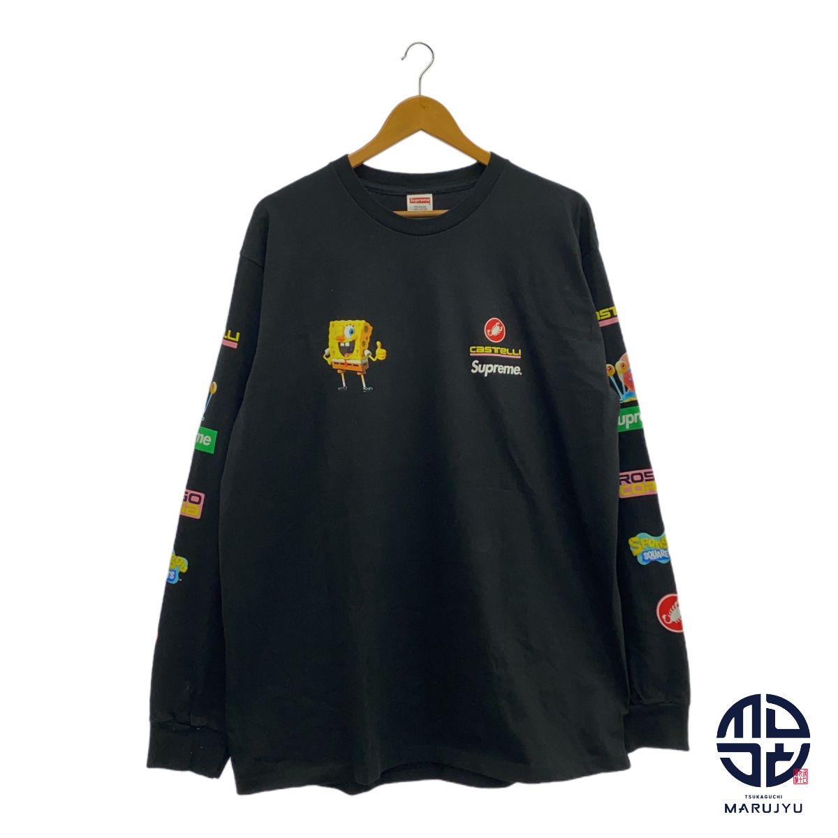 Supreme シュプリーム 黒 ブラック シュプリーム×スポンジボブ ロングT