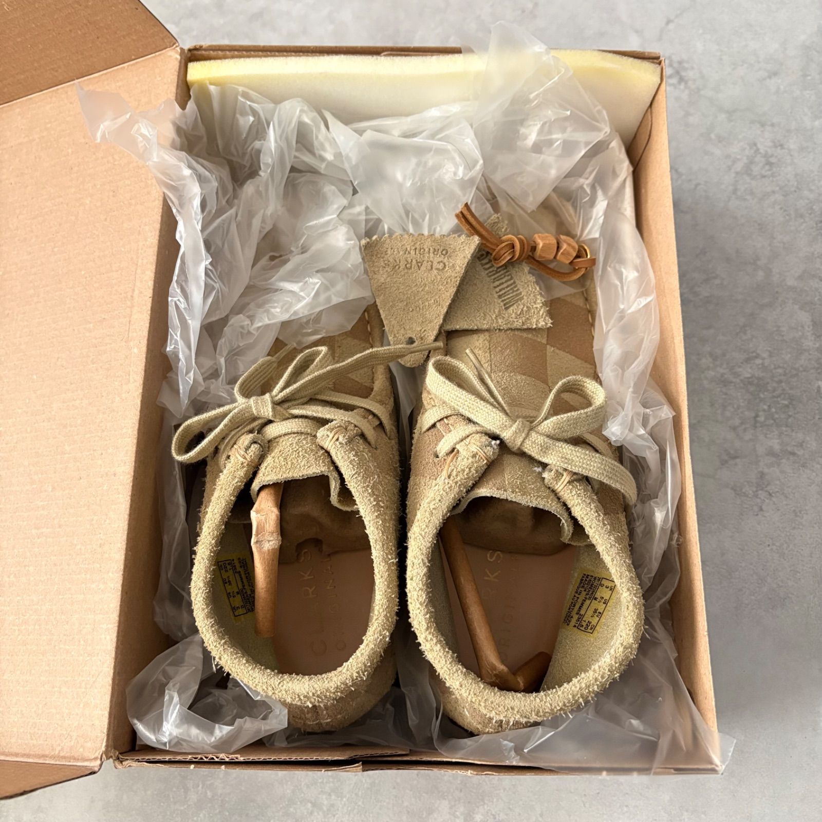 Clarks クラークス 希少 チェック柄 ワラビー モカシンシューズ