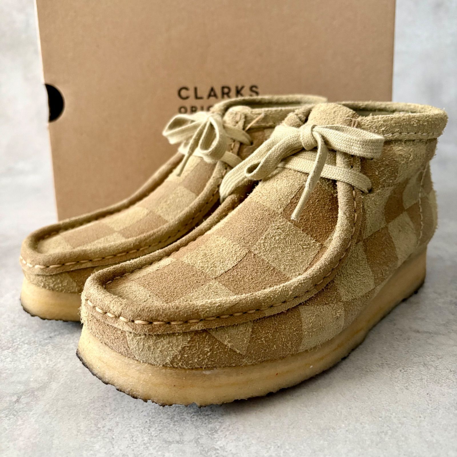 Clarks クラークス 希少 チェック柄 ワラビー モカシンシューズ