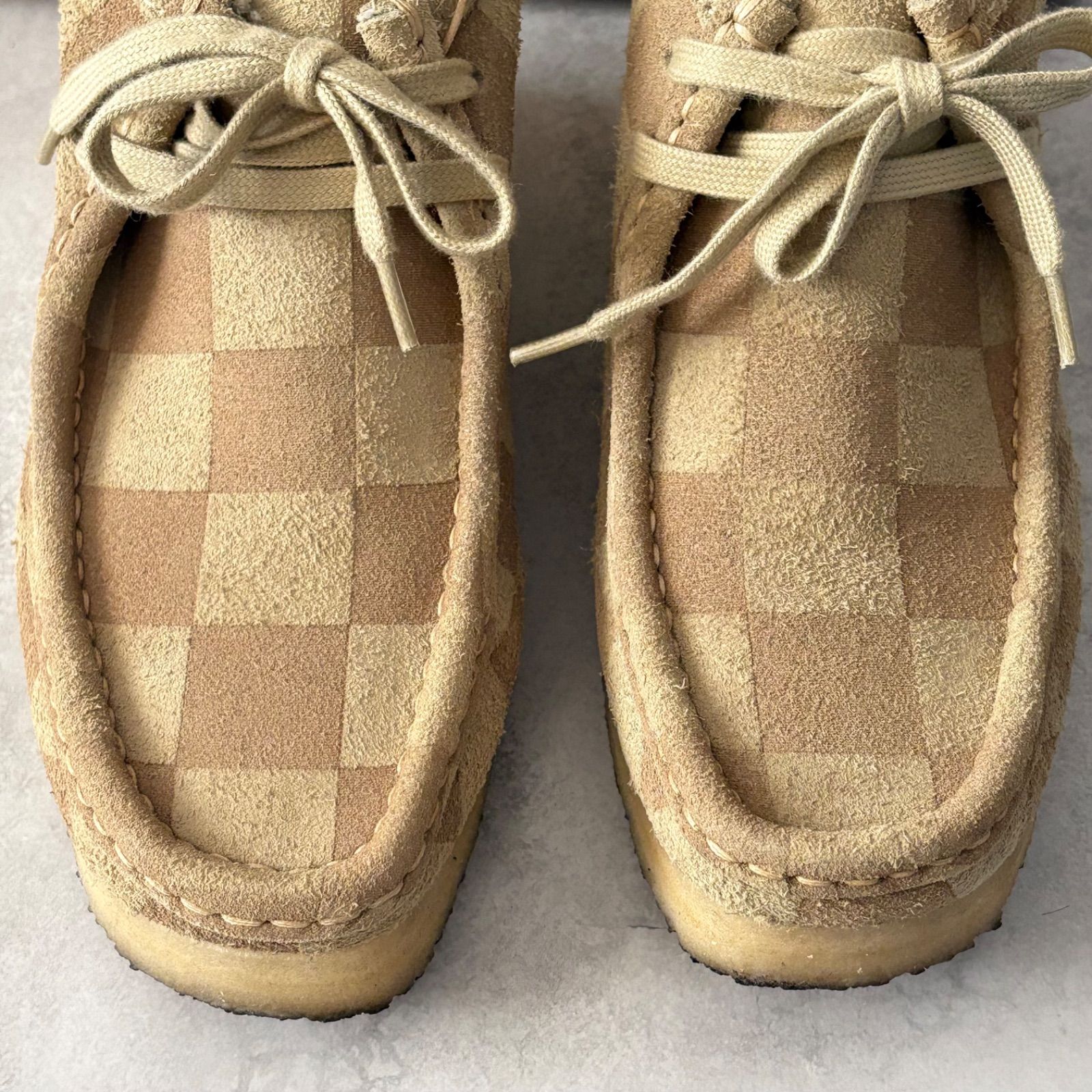 Clarks クラークス 希少 チェック柄 ワラビー モカシンシューズ
