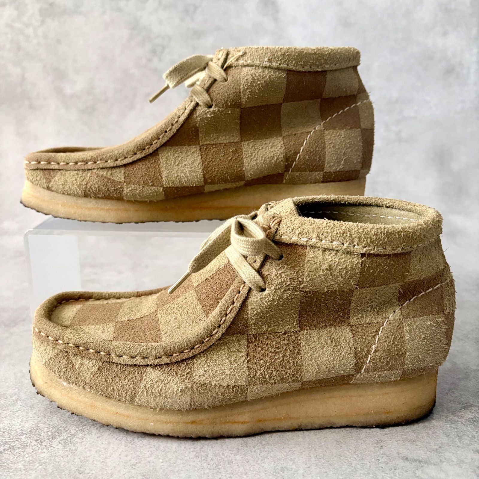 Clarks クラークス 希少 チェック柄 ワラビー モカシンシューズ