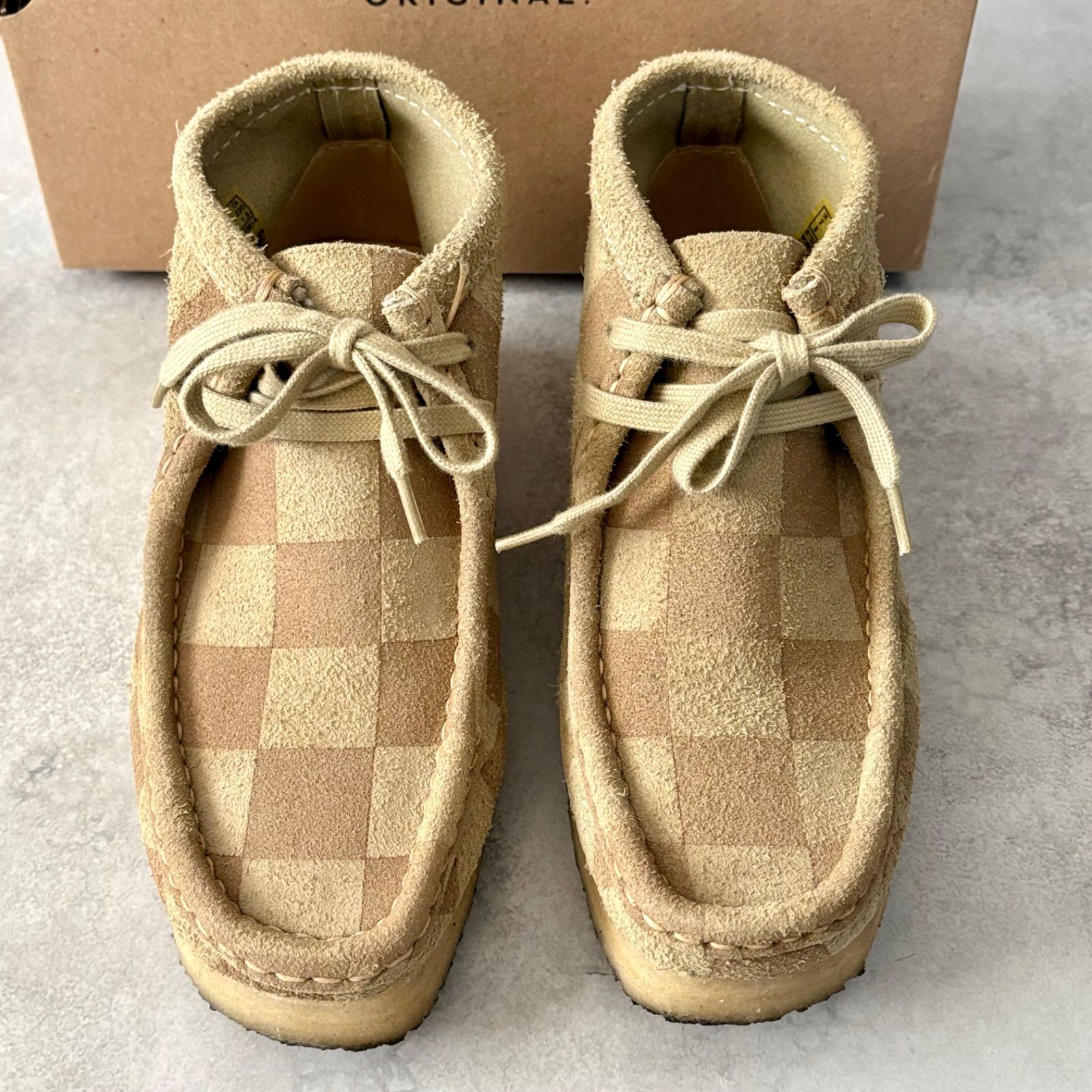 Clarks クラークス 希少 チェック柄 ワラビー モカシンシューズ