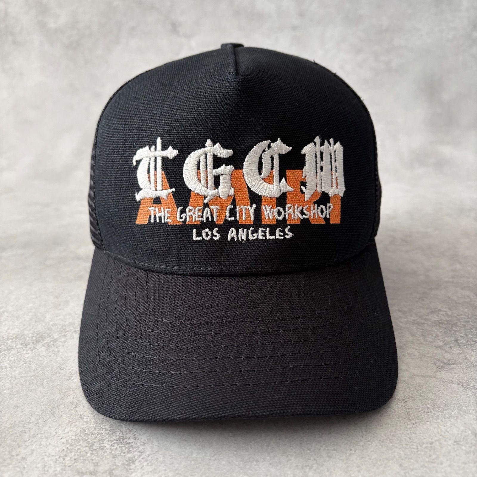 AMIRI 黒 スナップバックキャップ 極美品 AMIRI アミリ メッシュキャップ スナップバック ブラック 黒