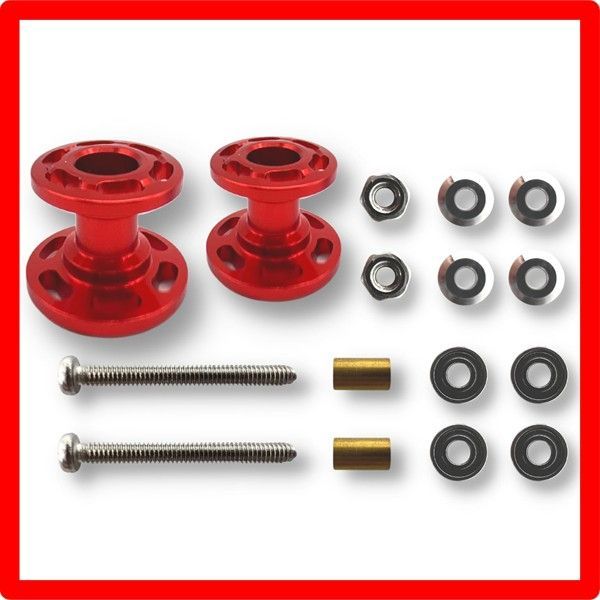 赤　軽量13mmオールアルミベアリングローラー レッド3セット ☆送料無料☆Color:3. レッド TAGATORON（タガトロン）13-12mm 超軽量2