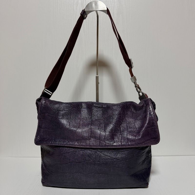 aniary アニアリ クロコ型押し レザー フラップショルダーバッグ