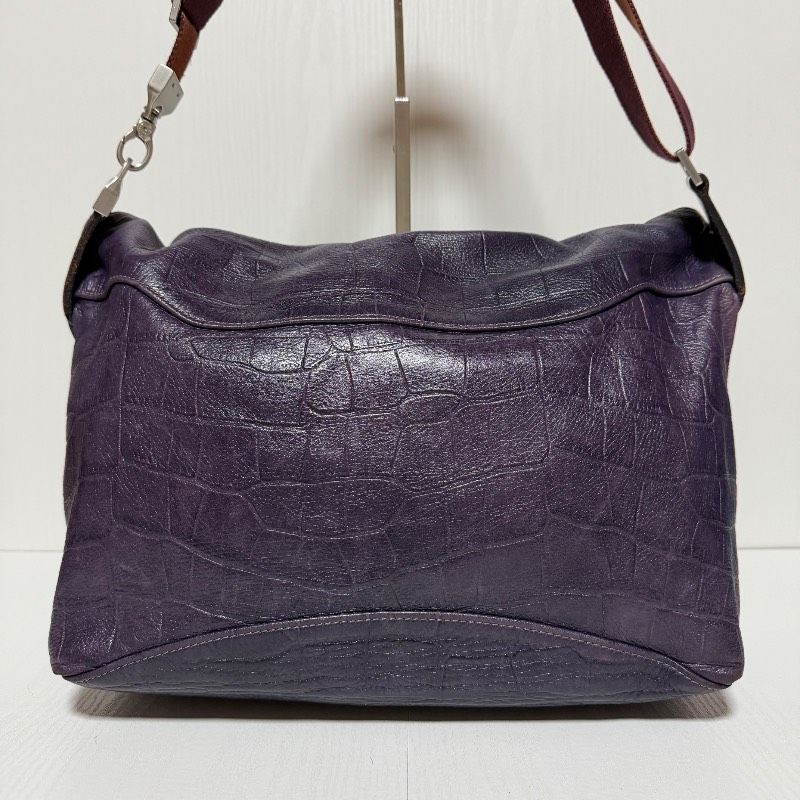 aniary アニアリ クロコ型押し レザー フラップショルダーバッグ