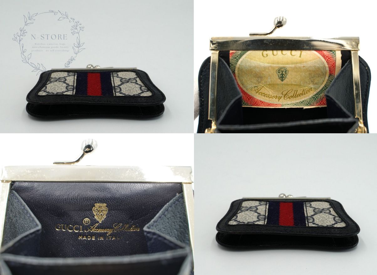 GUCCI オールドグッチ GGスプリーム シェリーライン がまぐち コイン