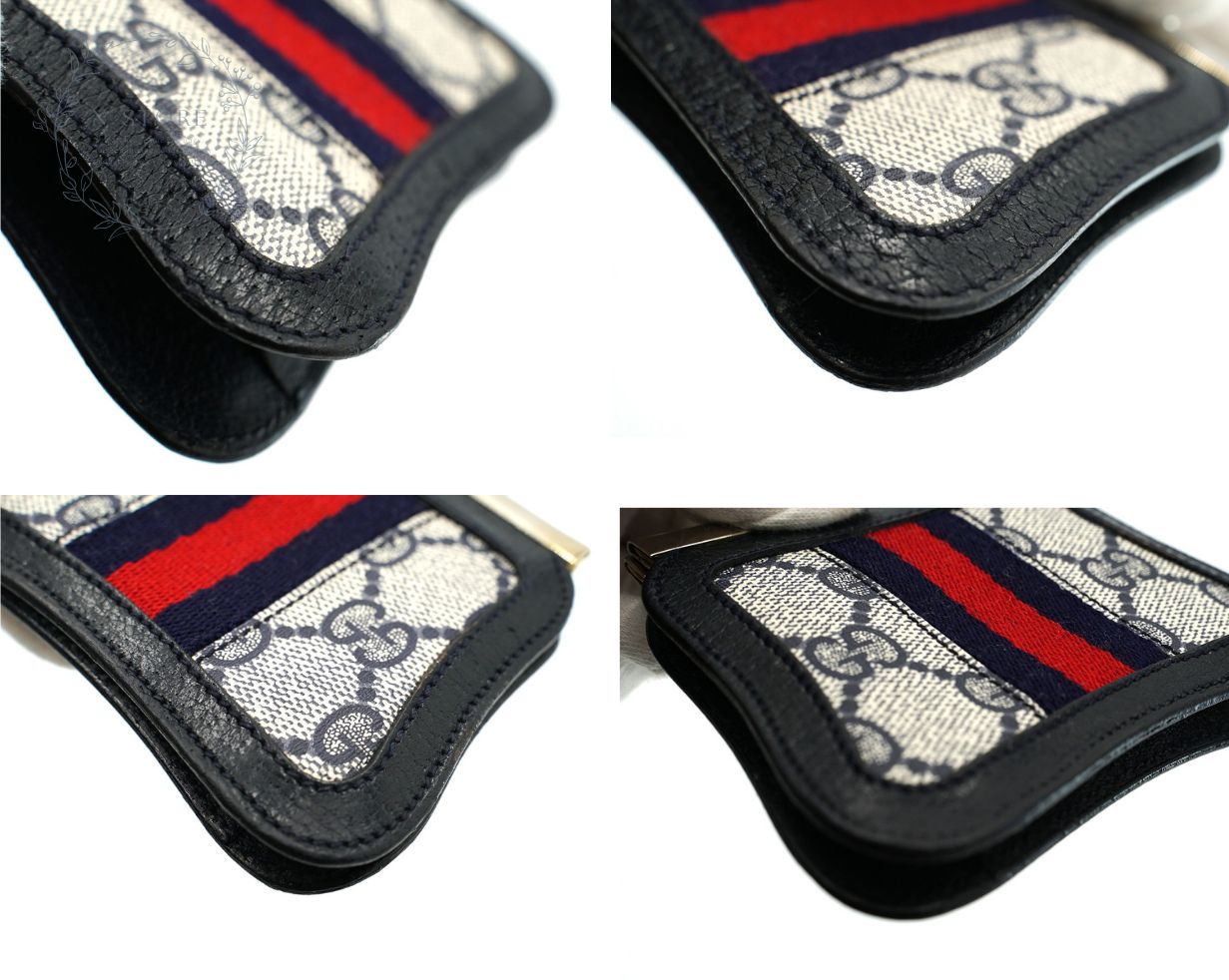 GUCCI オールドグッチ GGスプリーム シェリーライン がまぐち コイン