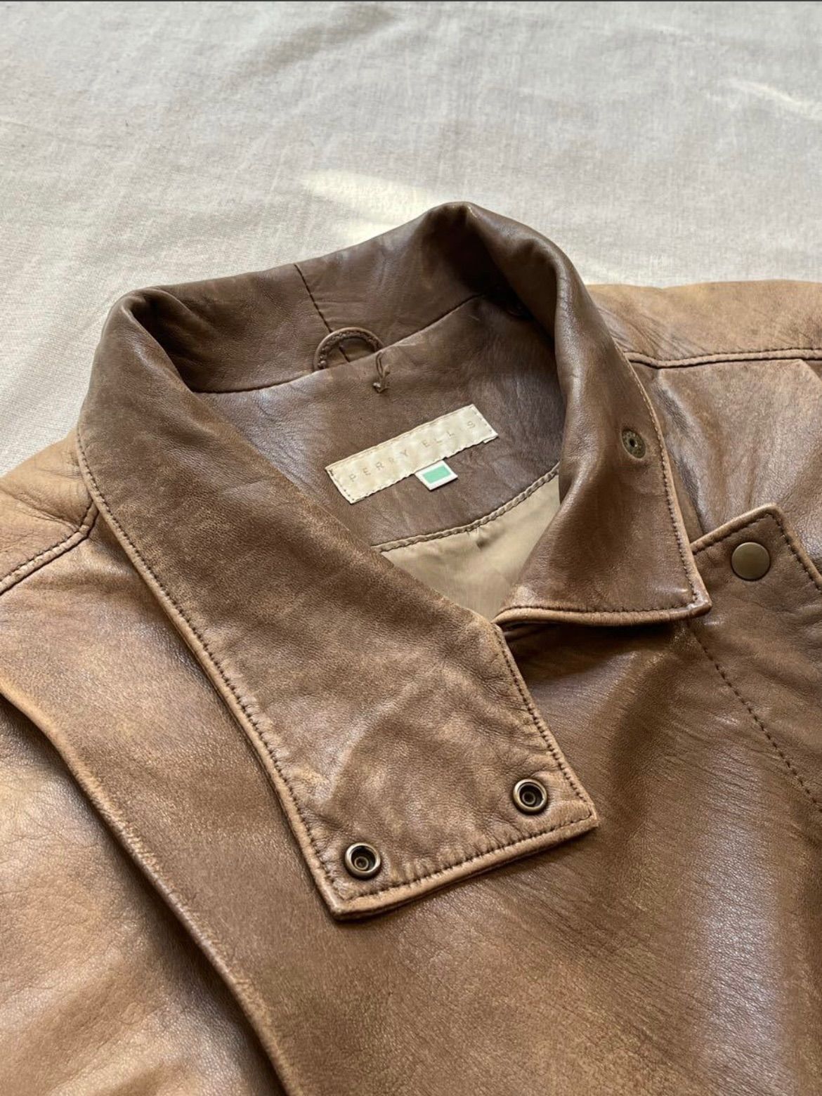 90s - PERRY ELLIS レザージャケット　革ジャン　USA企画　茶色 90s - PERRY ELLIS レザージャケット 革ジャン USA企画 茶色