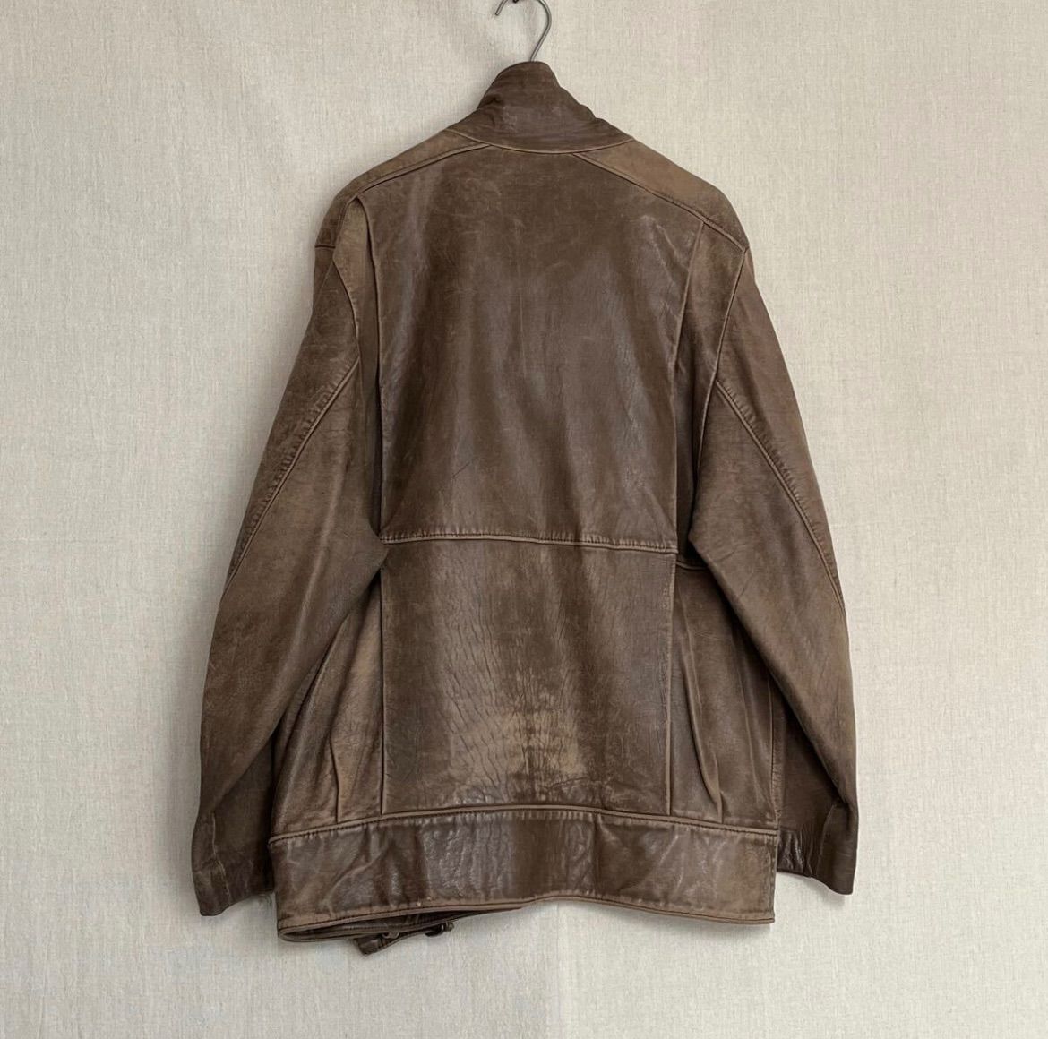 90s - PERRY ELLIS レザージャケット　革ジャン　USA企画　茶色 90s - PERRY ELLIS レザージャケット 革ジャン USA企画 茶色