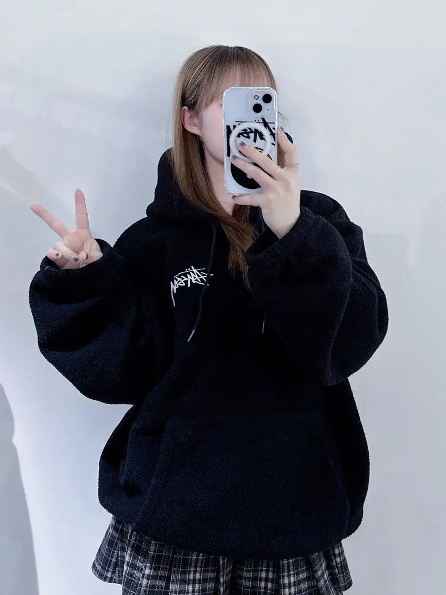 Stussy フラガールフーディー STUSSY ブラック フリース フーディー - メルカリ