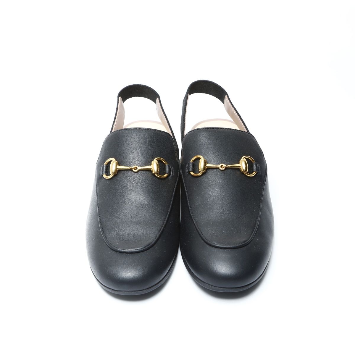 GUCCI レザー ミュール ブラック GUCCI グッチ ローファー プリンスタウン レザーミュール ホースビット