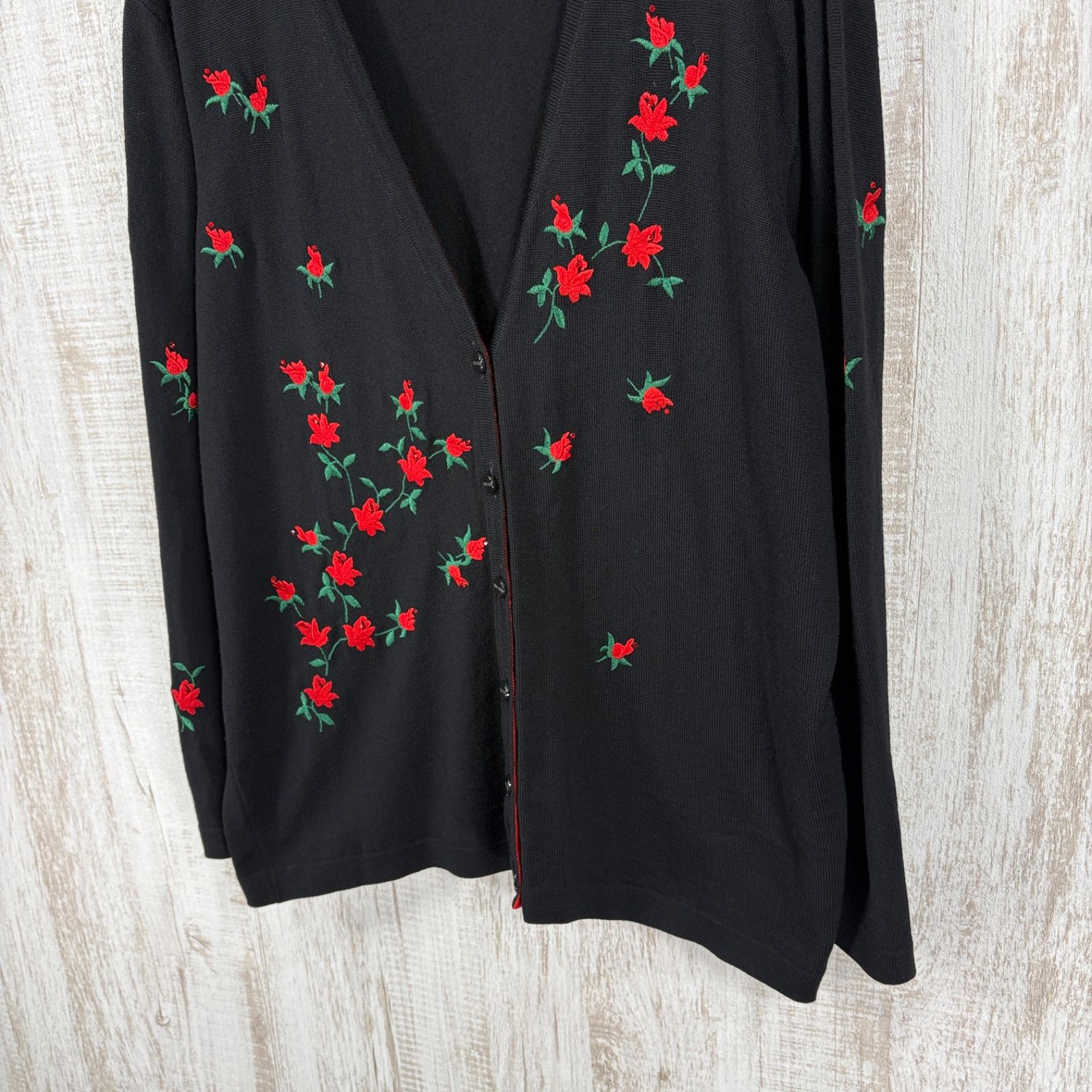 ESCADA - エスカーダ ESCADA 花刺繍 アンサンブル 2点セット カーディガン ノースリーブ ニット ウール ピンク ESCADA ヴィンテージ エスカーダ 花柄 フラワー 刺繍 ウール ニット