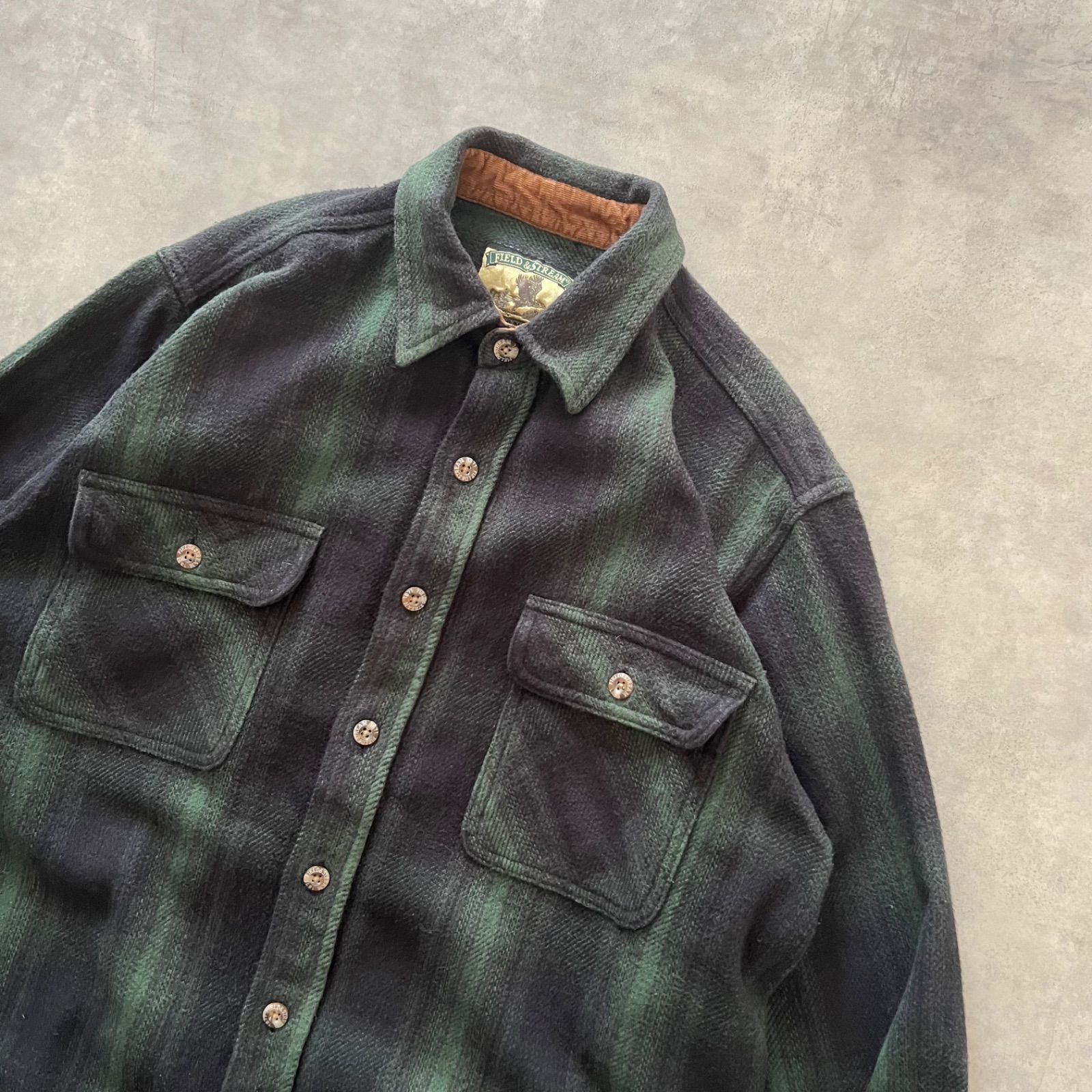 FIELD&STREAM shadow check heavy flannel shirt ヘビネル