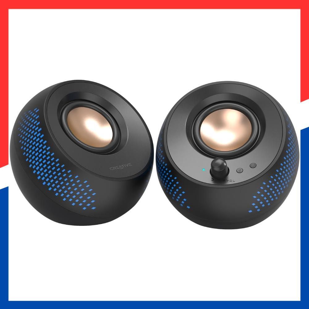 USB PDポート搭載 2 75インチドライバー 30 W ライティング RMS ピーク出力60 大型RGB PC X スピーカー Pebble SP PBLX BK Creative