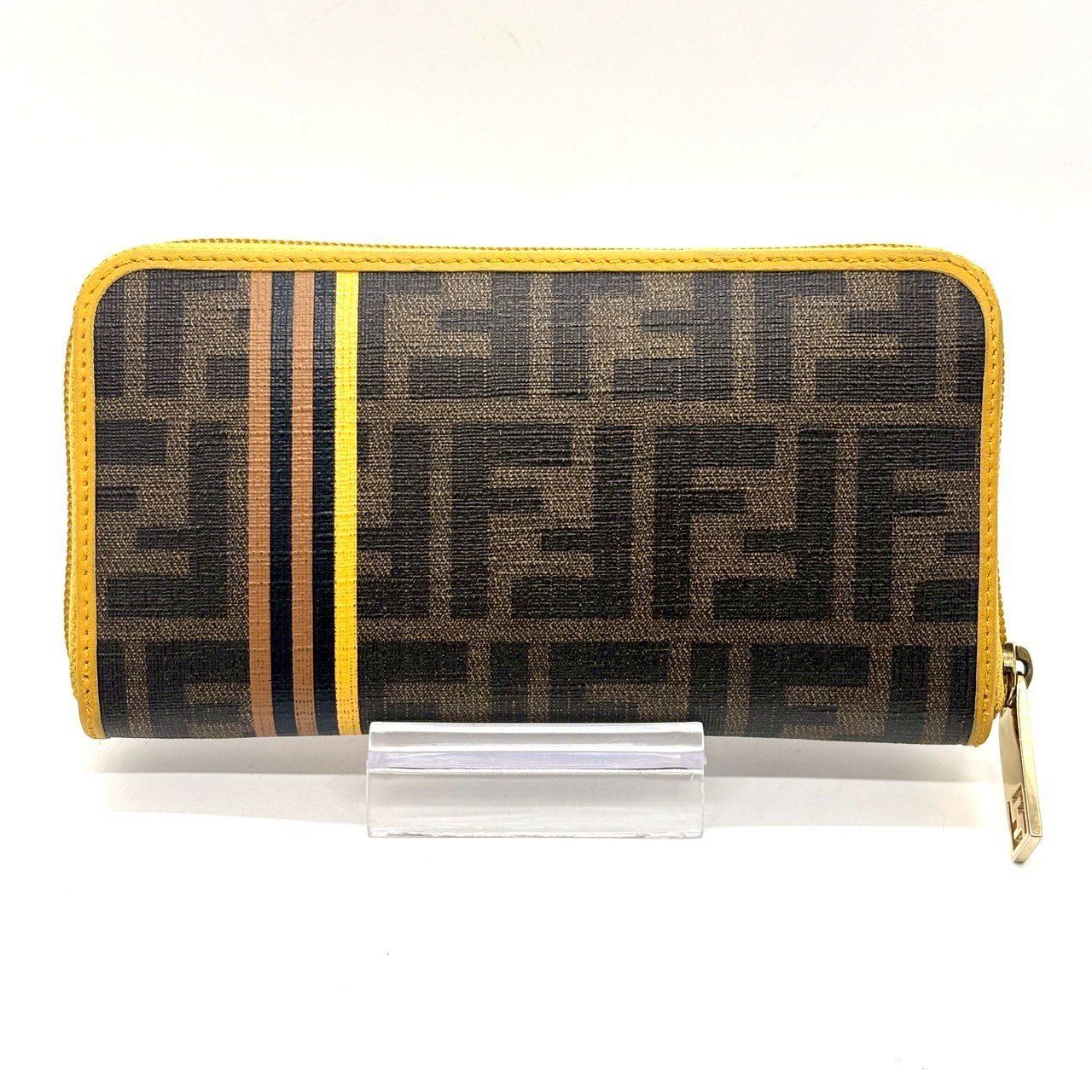 【FENDI】ズッカ ペカン柄 ストライプ レザー長財布 FENDI（フェンディ） 財布 レディース メンズ ブランド ズッカ 長財布