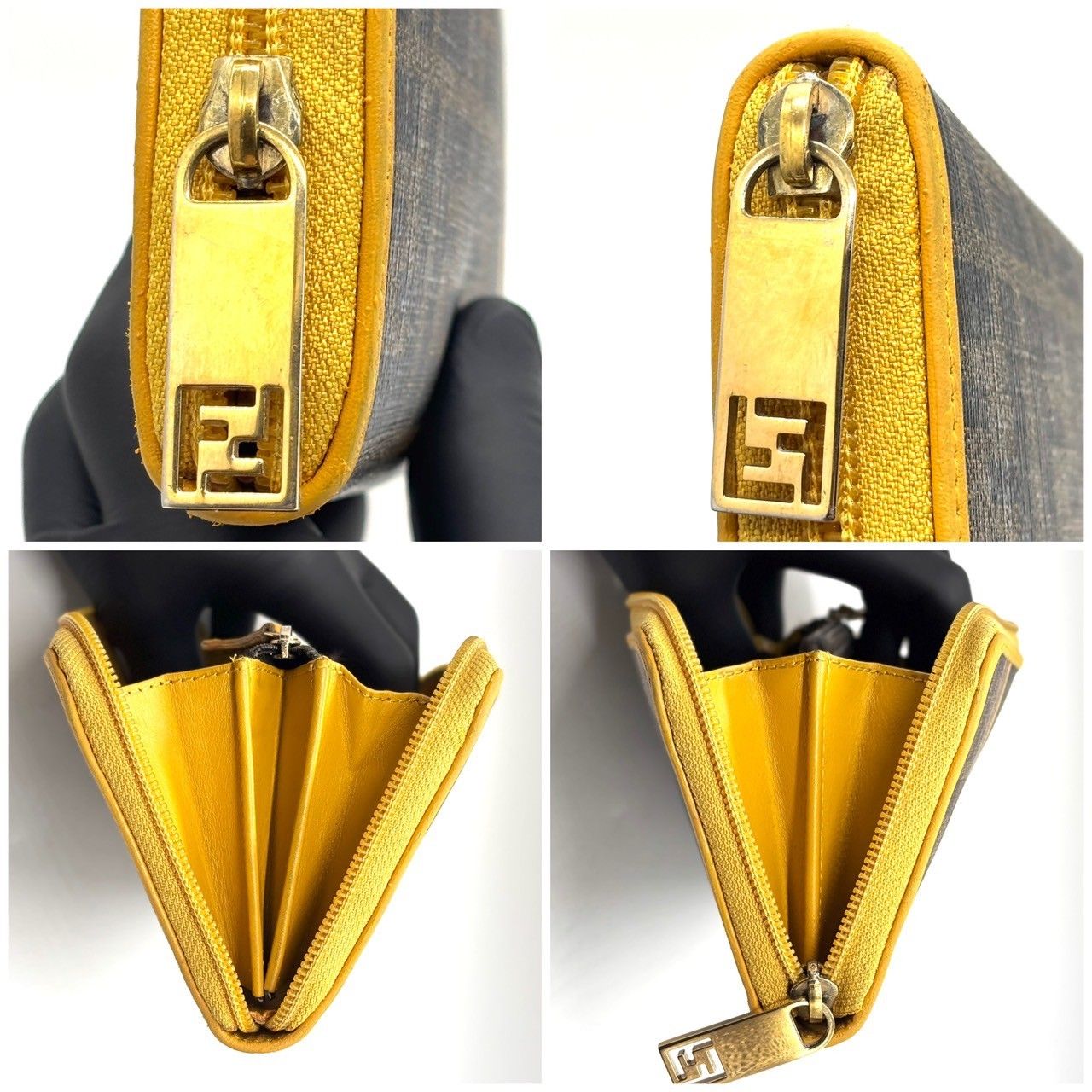 視線より、余韻で魅せる】 FENDI 長財布 ズッカ ペカン ラウンド