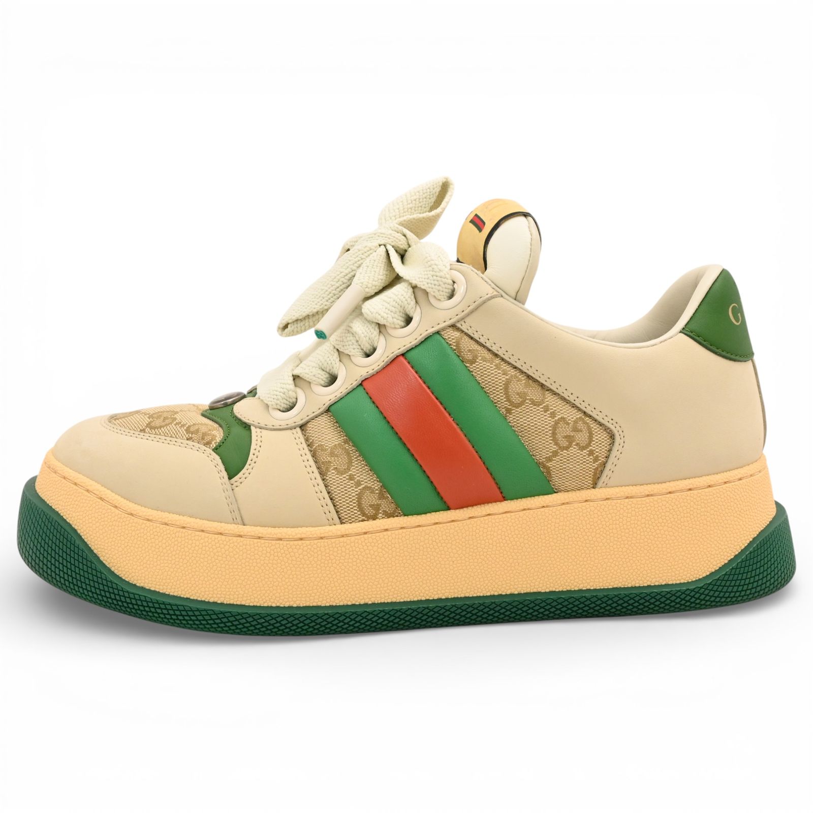 グッチ GGキャンバス シェリーライン BEE ロゴ ストライプ スニーカー