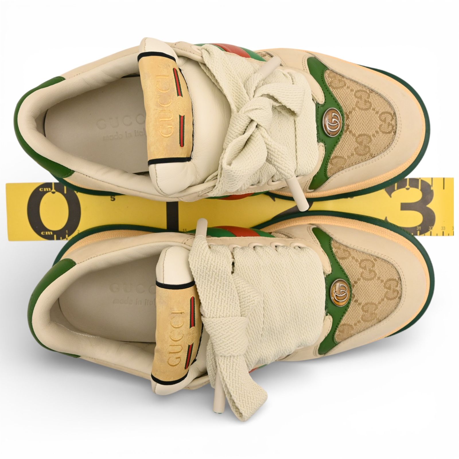 グッチ GGキャンバス シェリーライン BEE ロゴ ストライプ スニーカー