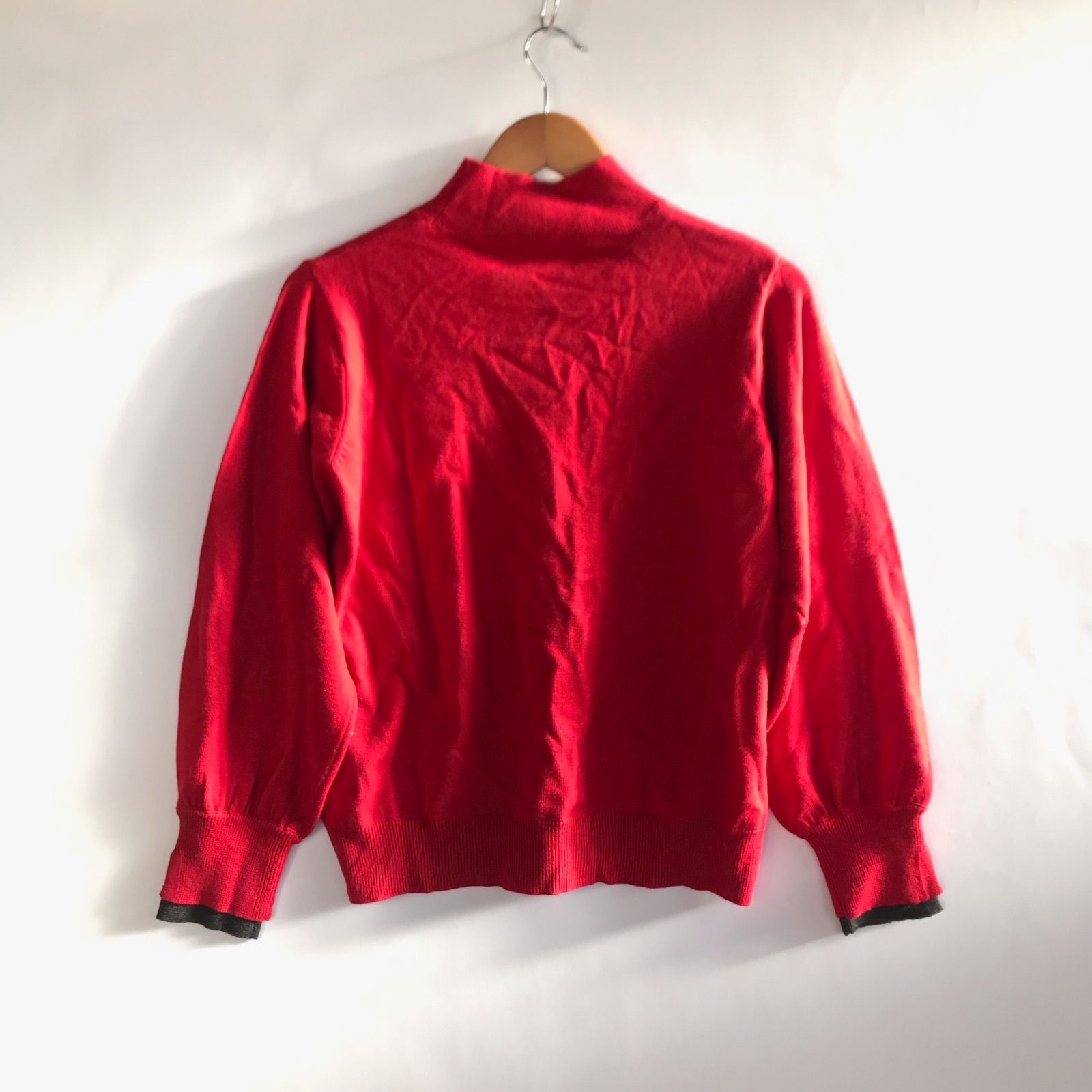 ambienda luxe モックネックニットセーター レディース M レッド